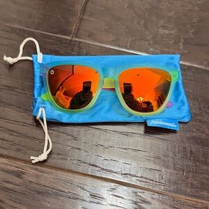 Knockaround Custom Green and Orange and Gold Lens Polarized Premiums Sunglasses